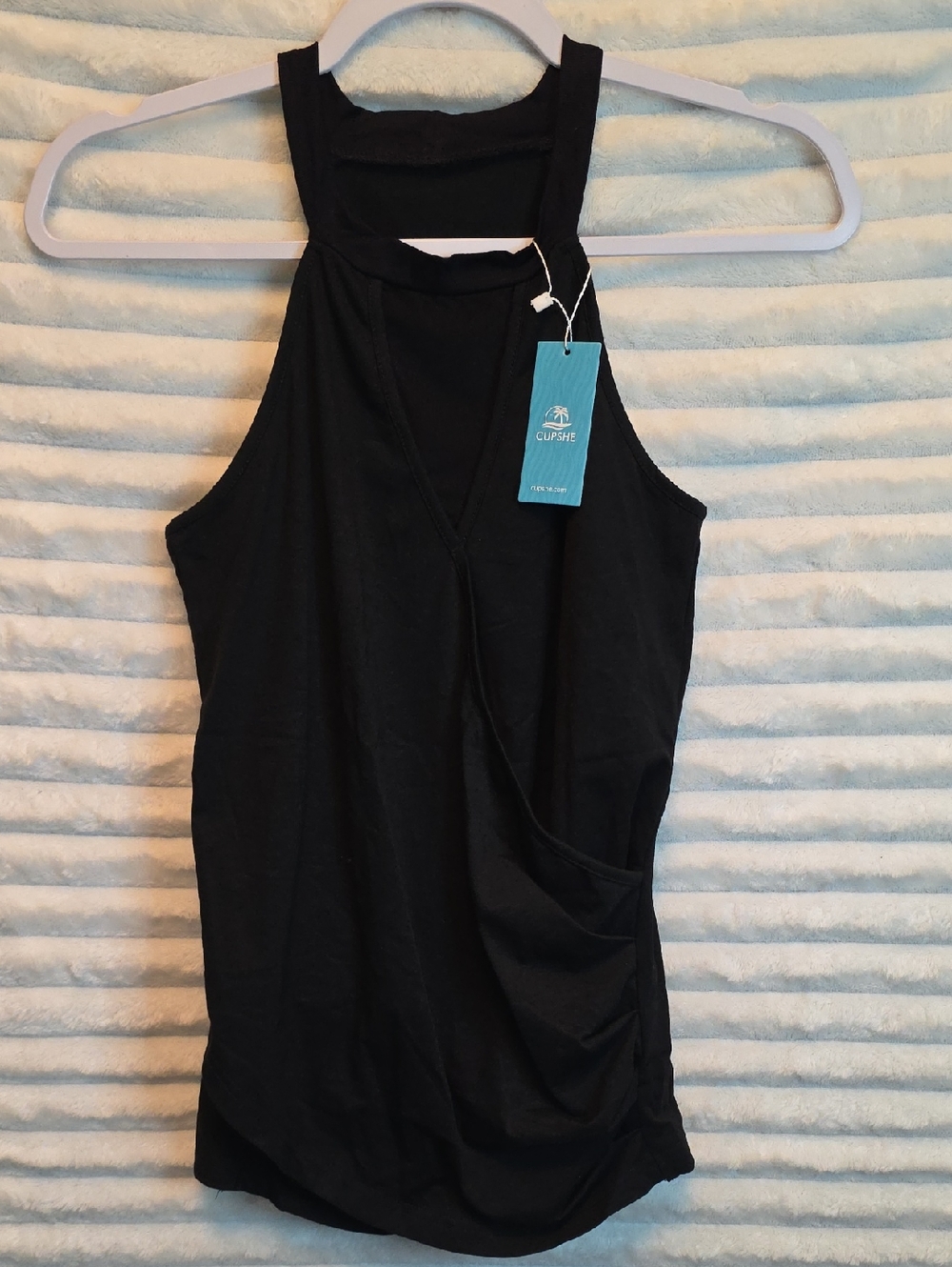0211 Cupshe Black High Neck Halter Tank